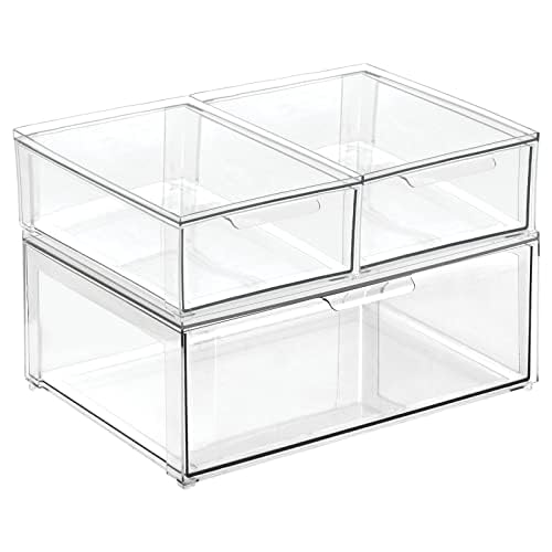 Stackable Bathroom Drawers, Set of 3